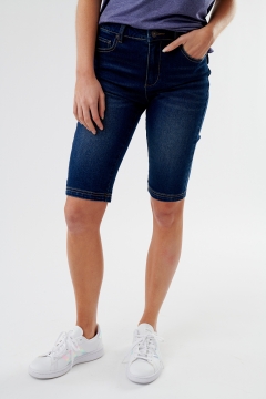 Womens knee length deals denim shorts